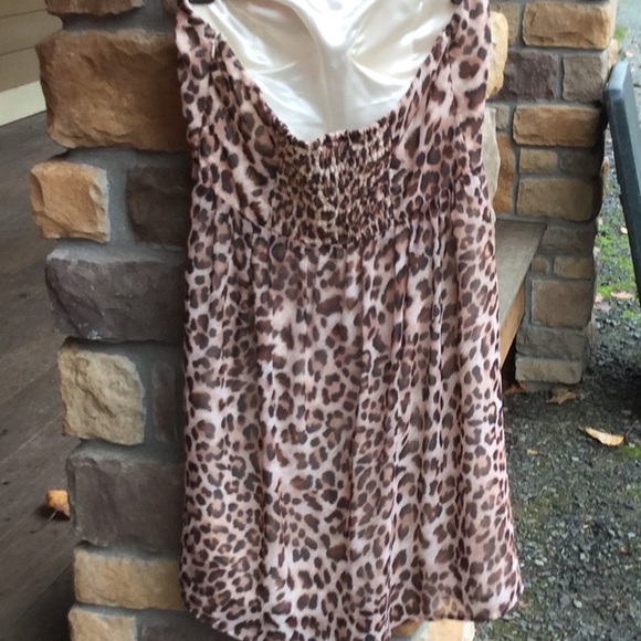 Gossip girl cheetah strapless dress festival Christmas brunch party rodeo NFR - Picture 3 of 6